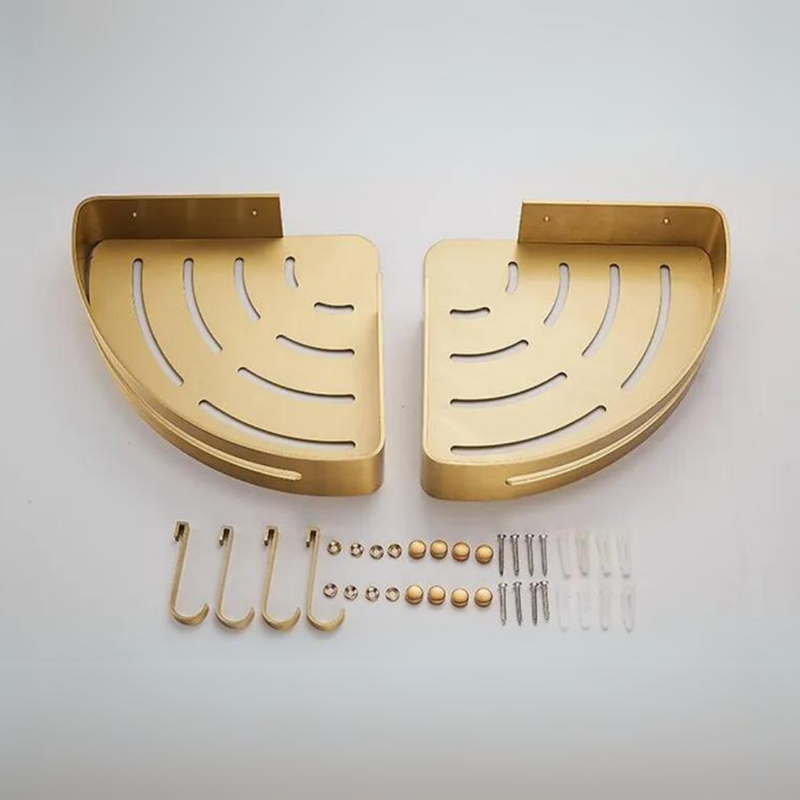 Prateleira De Canto Para Banheiro Dourada