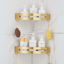 Prateleira De Canto Para Banheiro Dourada