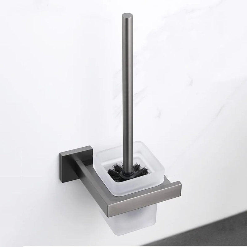 Kit Acessórios Para Banheiro 5 Peças Inox Grafite Escovado